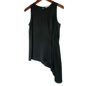TRINA TURK Asymmetric Sleeveless Silk Top Tunic in Black Size S